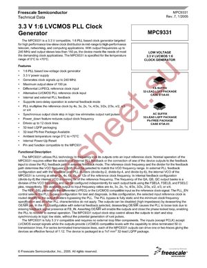 MPC9331FAR2 datasheet  